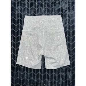 Lululemon Grey Leopard High Waist Biker Shorts Yoga Active Shorts